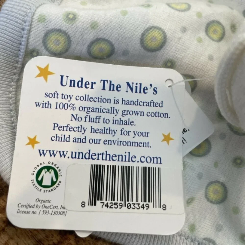 Under The Nile Security Blanket Lovey Organic Cotton Scrappy Lamb Green Dots